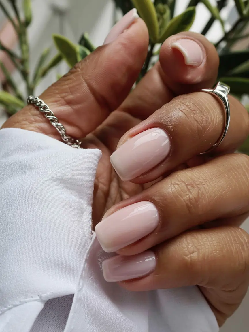 fall 2025 nail color ideas for women over 40 Creamy Porcelain Square