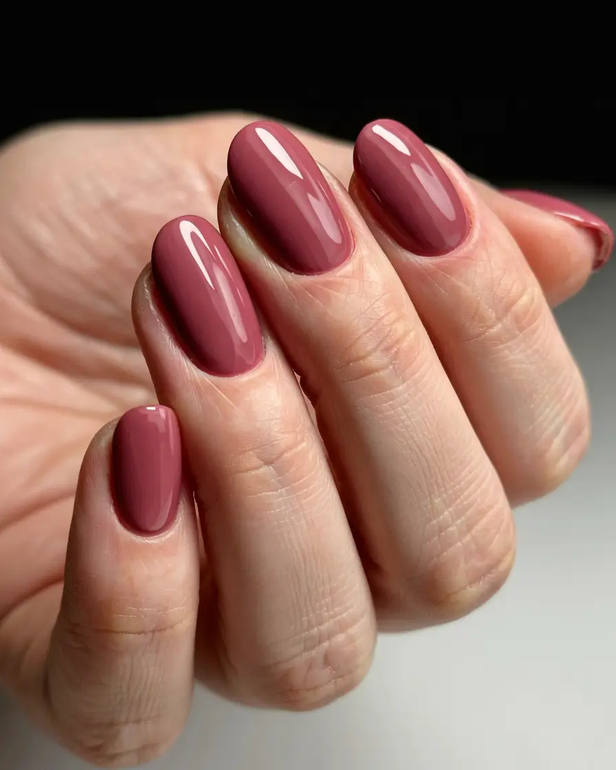 fall 2025 nail color ideas for women over 40 Mauve Plum Sophistication