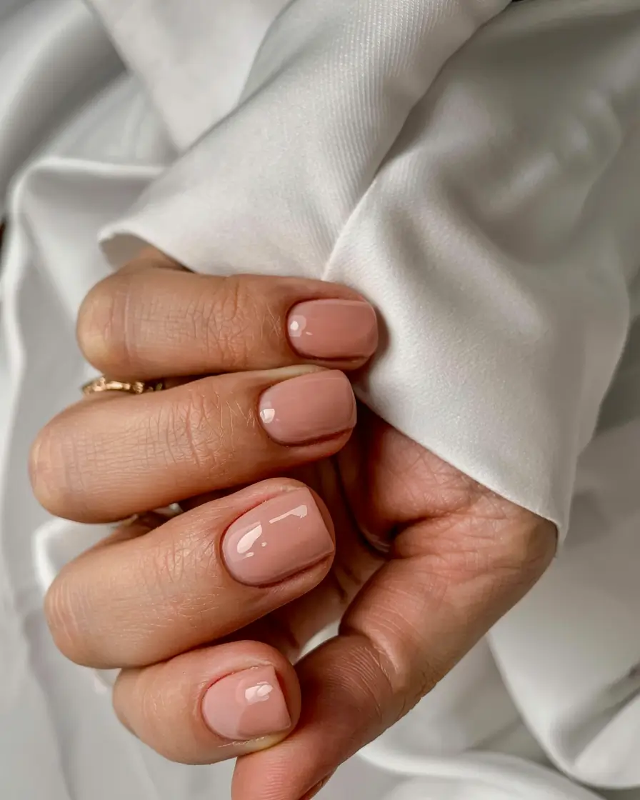 fall 2025 nail color ideas for women over 40 Soft Beige Chic