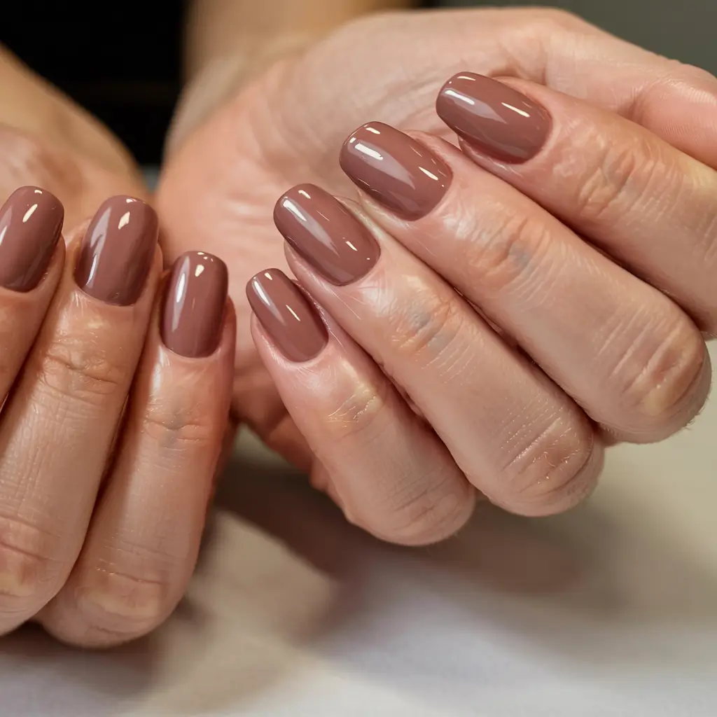 fall 2025 nail color ideas for women over 40 Cocoa Neutral Comfort