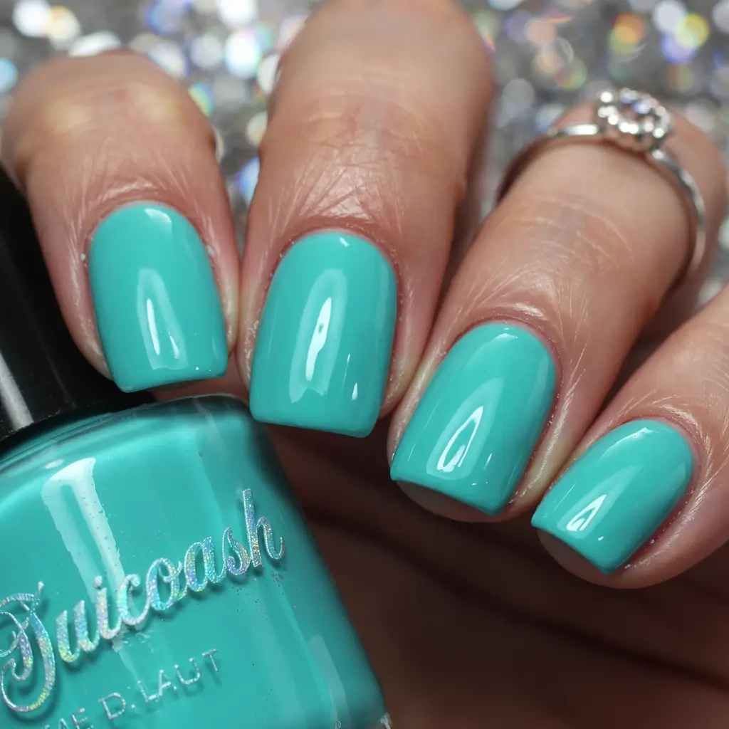 fall 2025 nail color ideas for women over 40 Turquoise Pop