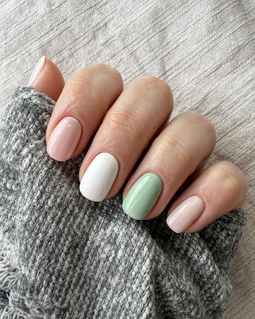 fall 2025 nail color ideas for women over 40 Playful Pastel Mix