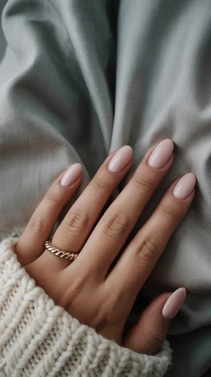 fall 2025 nail color ideas for women over 40 Soft Rose Nude