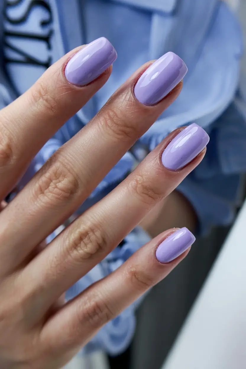 fall 2025 nail color ideas for women over 40 Lavender Twilight