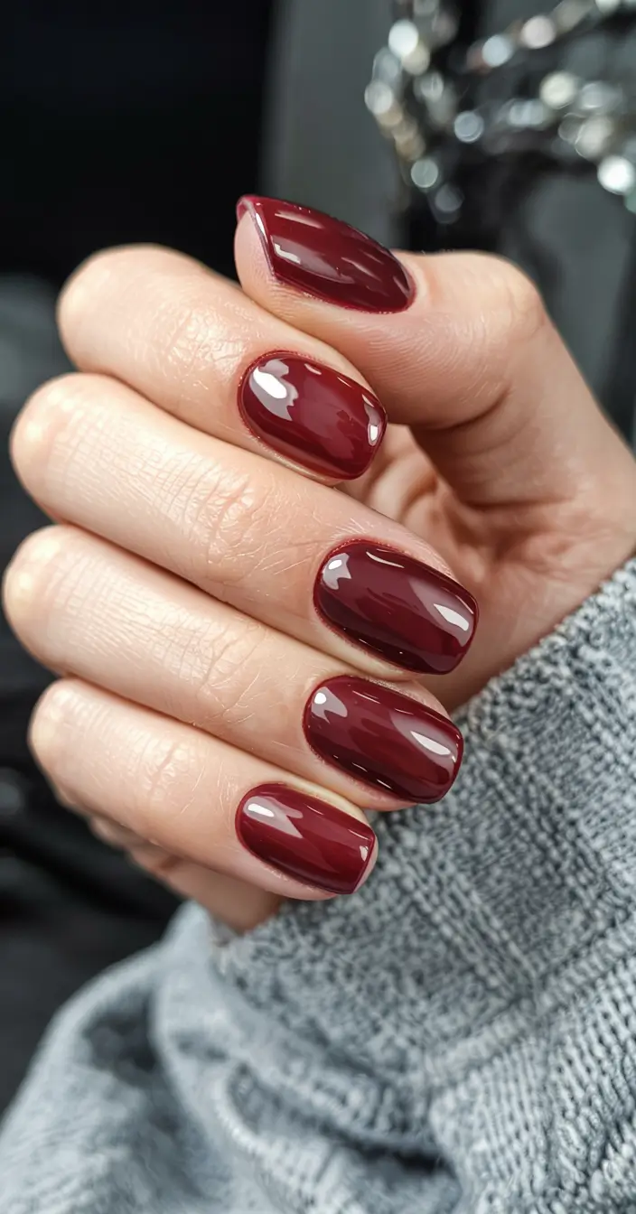 fall 2025 nail color ideas for women over 40 Classic Garnet Charm