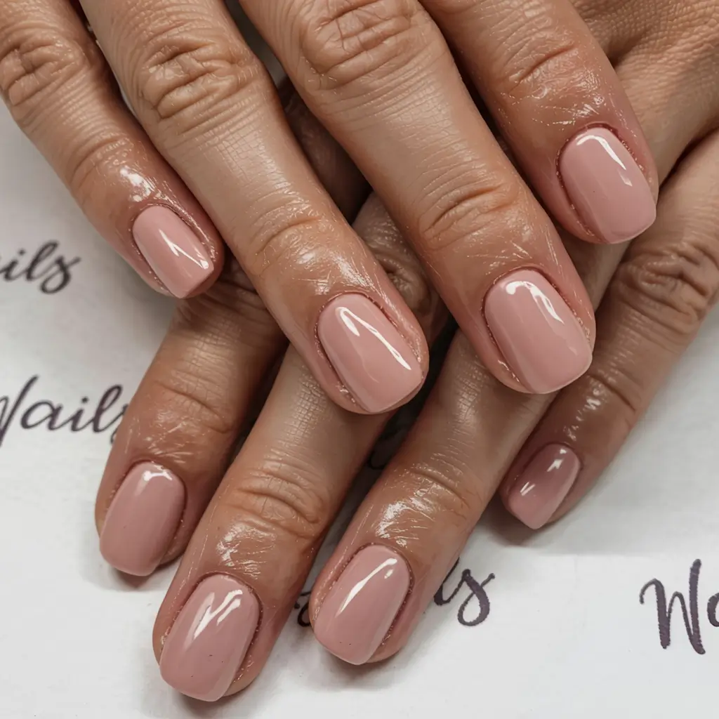 fall 2025 nail color ideas for women over 40 Minimalist Latte Nude