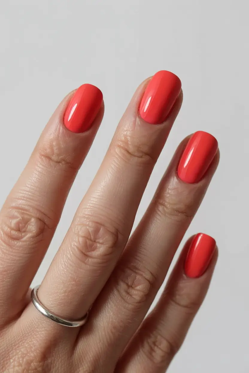 fall 2025 nail color ideas for women over 40 Playful Persimmon