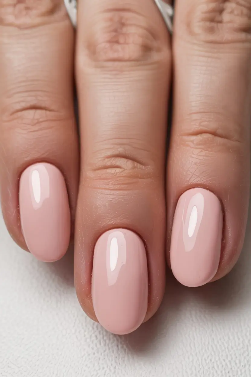 fall 2025 nail color ideas for women over 50 Blush Pink Simplicity