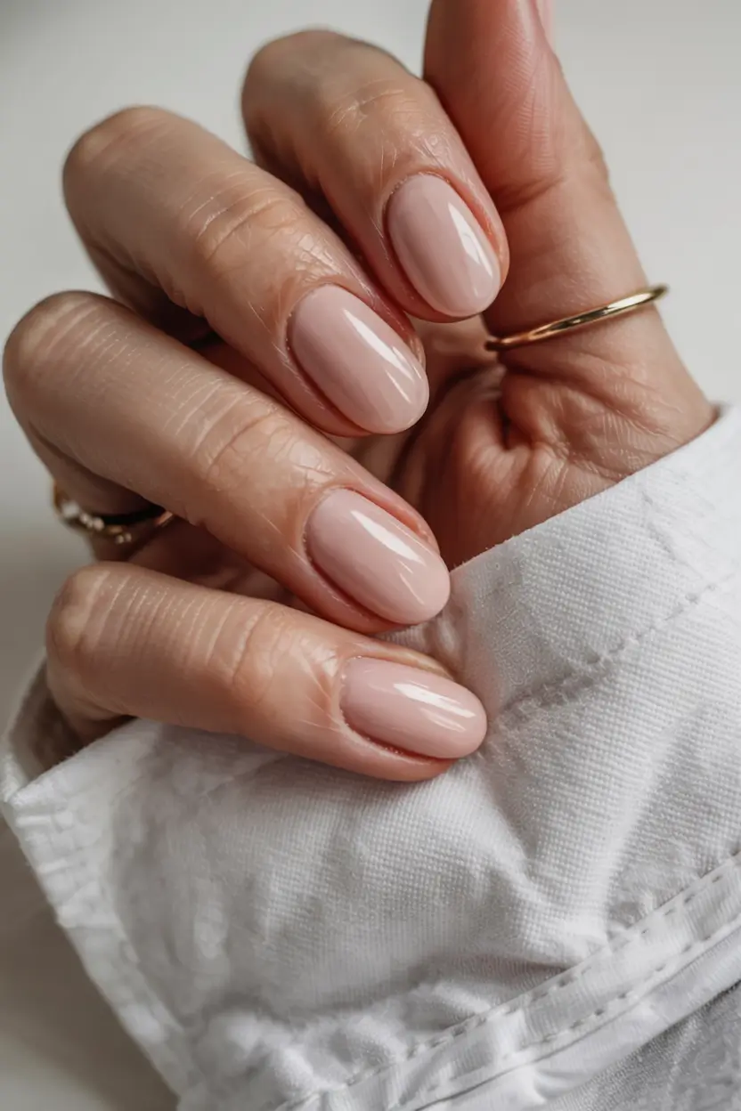 fall 2025 nail color ideas for women over 50 Delicate Porcelain Nude