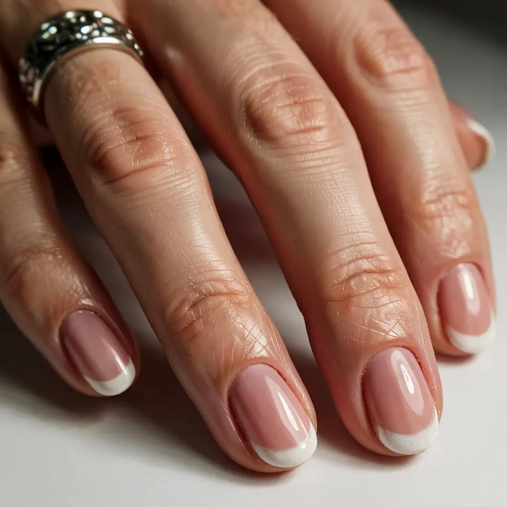 fall 2025 nail color ideas for women over 60 Modern French Simplicity
