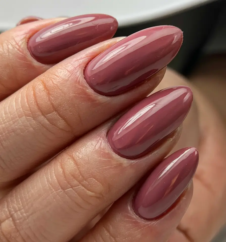 fall 2025 nail color ideas for women over 60 Dusty Rose Sophistication