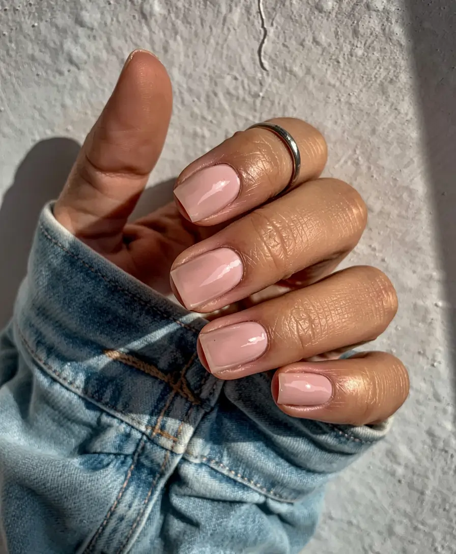 fall 2025 nail color ideas for women over 60 Blush Pink Everyday Glow