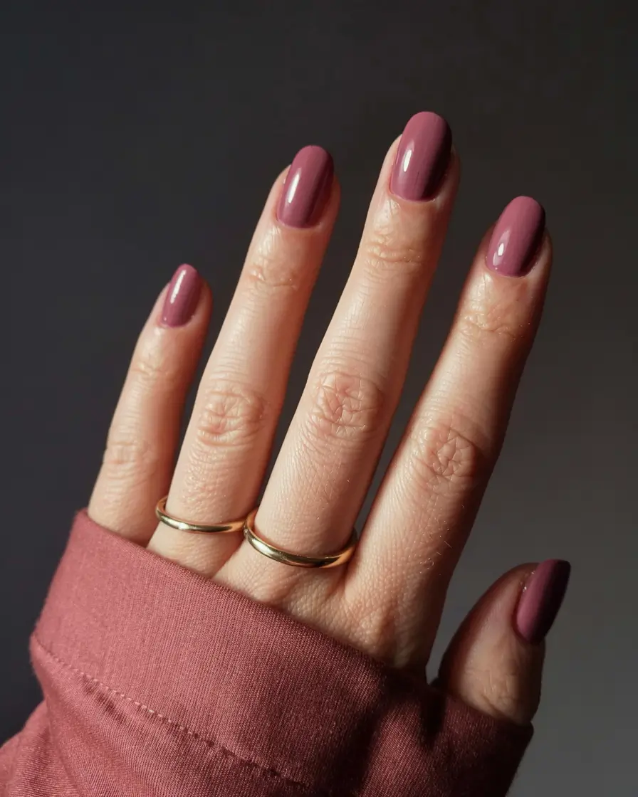 fall 2025 nail color ideas for women over 60 Muted Mauve Charm