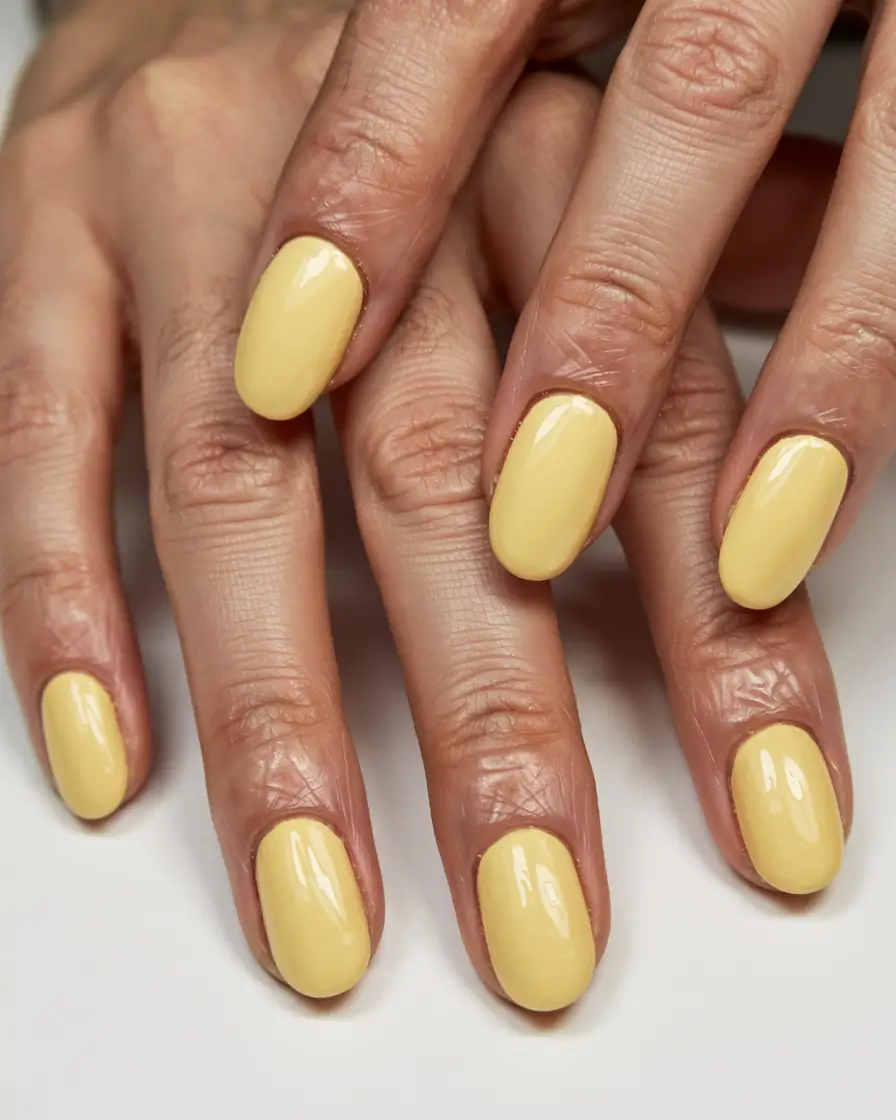 fall 2025 nail color ideas for women over 60 Golden Butter Pop