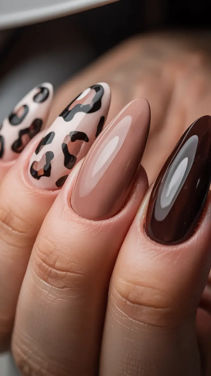 fall 2025 nail trends Animal Print Chic
