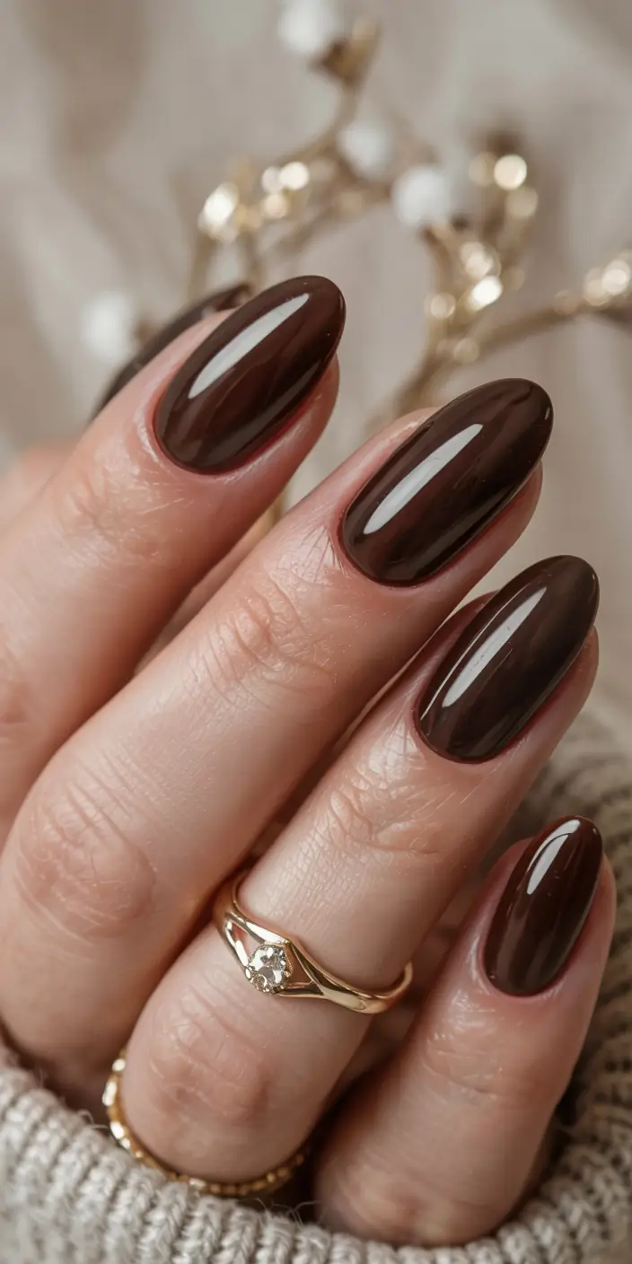 fall 2025 nail trends Rich Espresso Gloss