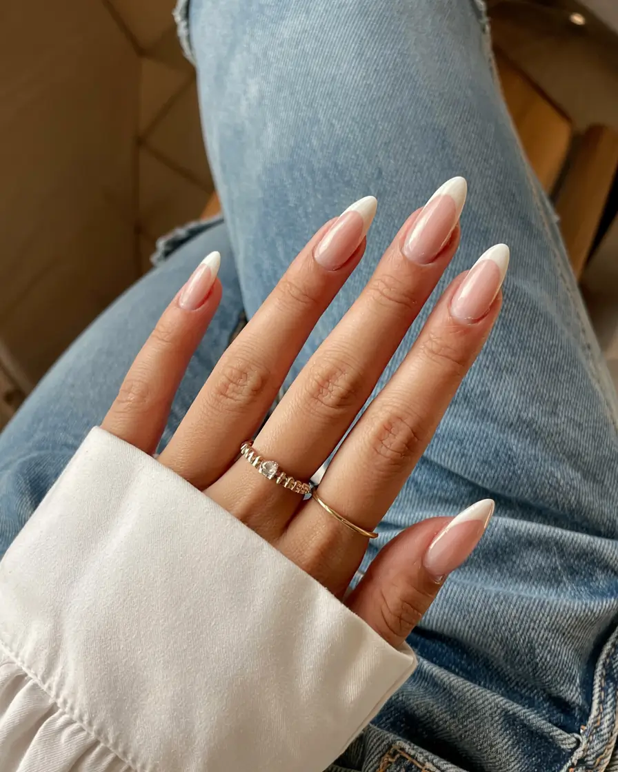 fall almond nails 2025 Soft Blurred French