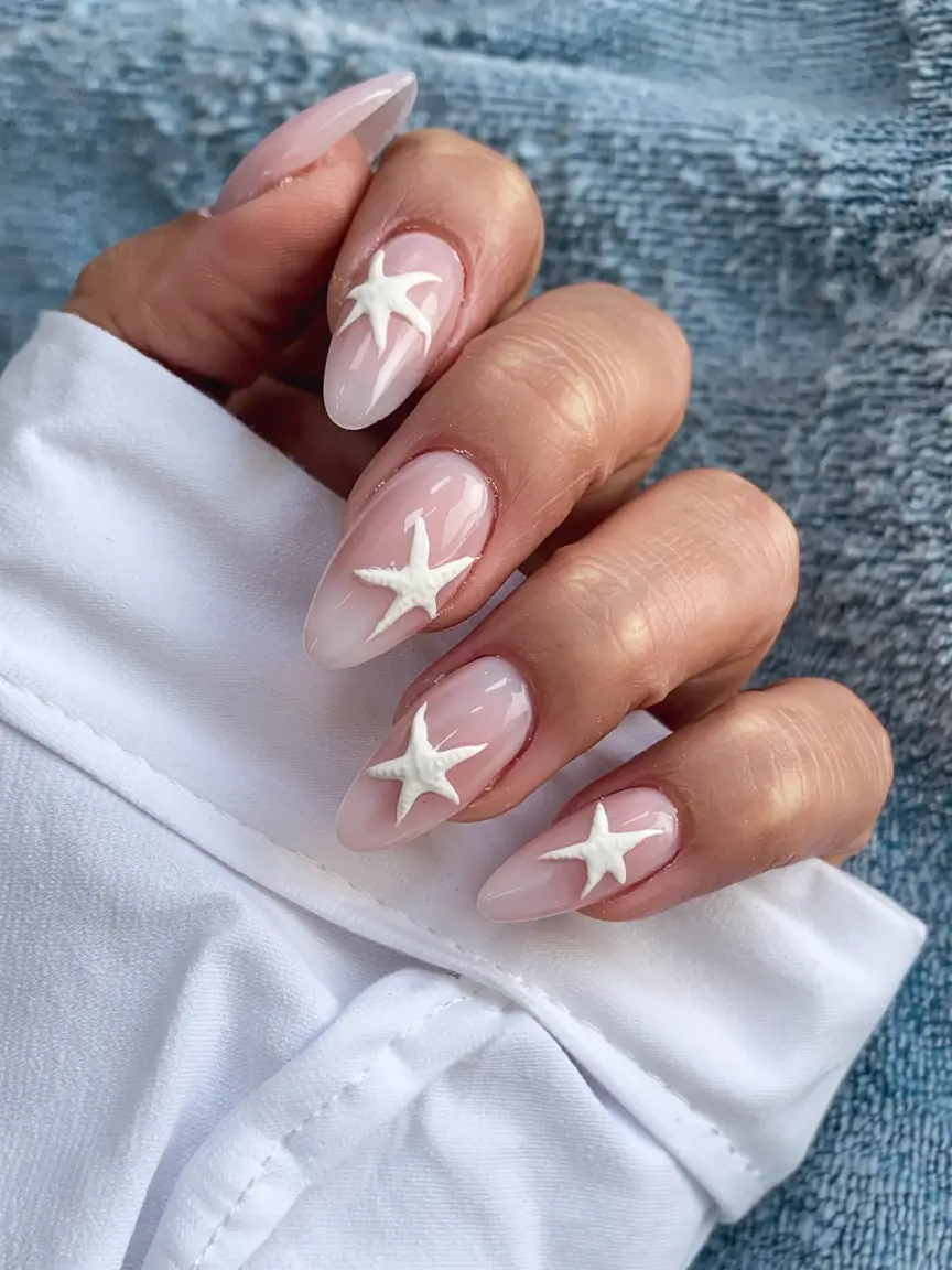 fall almond nails 2025 Starry White Accents
