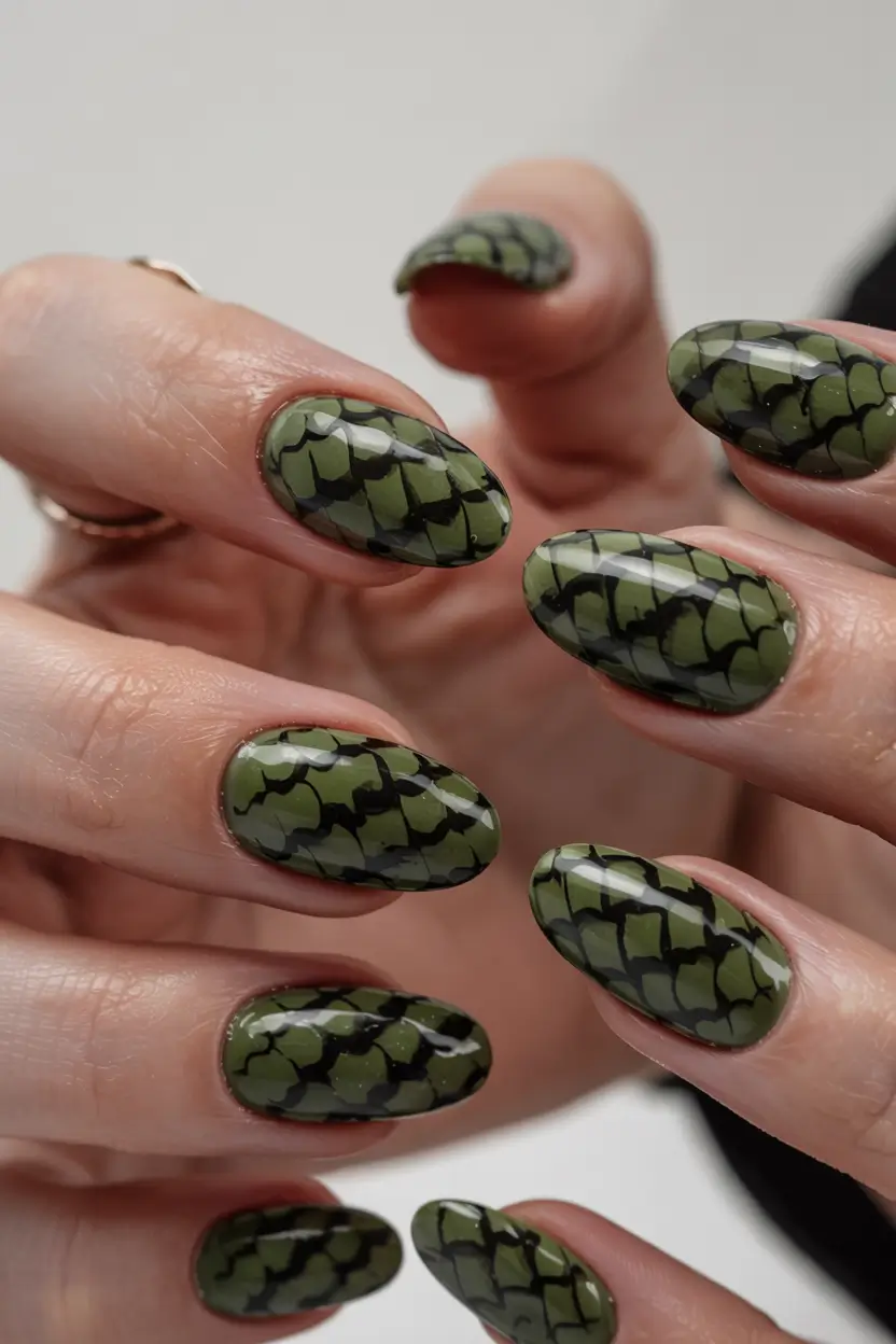 fall animal print nails 2025 Modern Jungle Scales