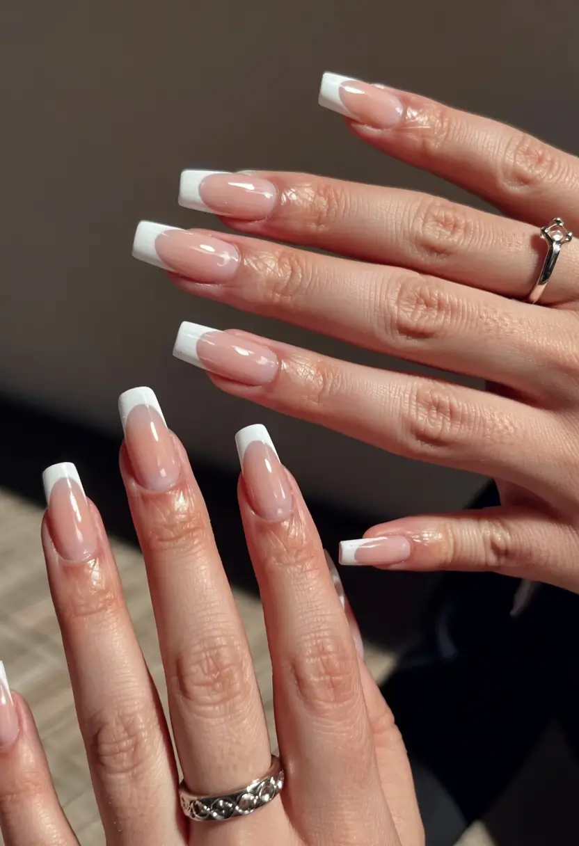 fall ballerina nails 2025 Classic French Ballerina