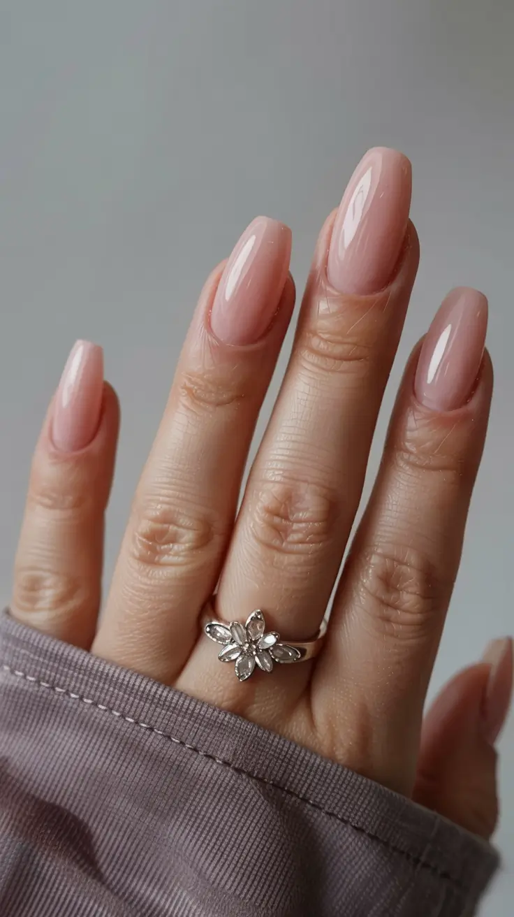 fall ballerina nails 2025 Blush Glow Elegance