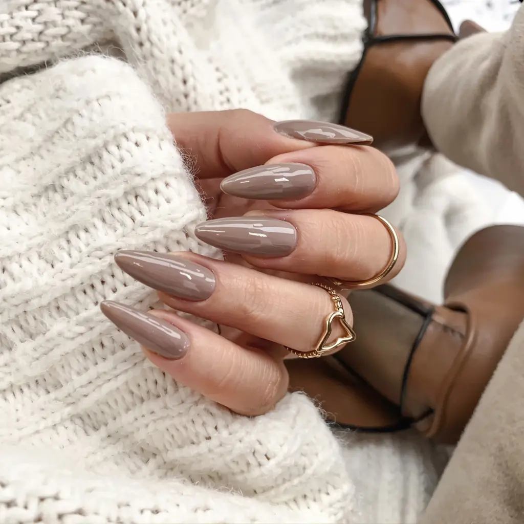fall ballerina nails 2025 Cashmere Taupe Comfort