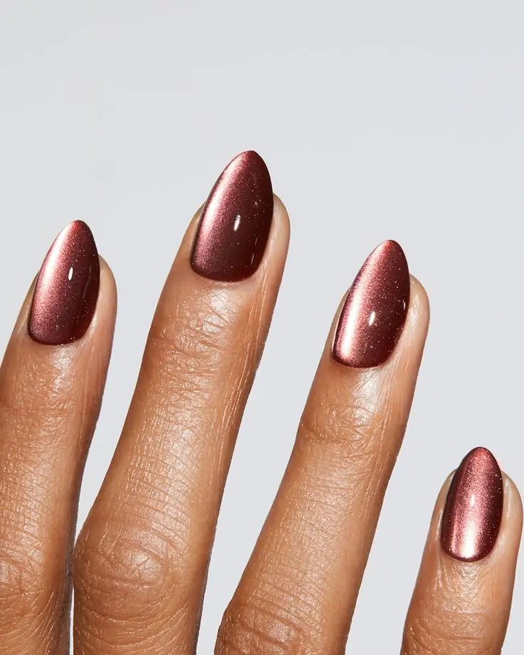 fall cat eye nails Coppered Cinnamon