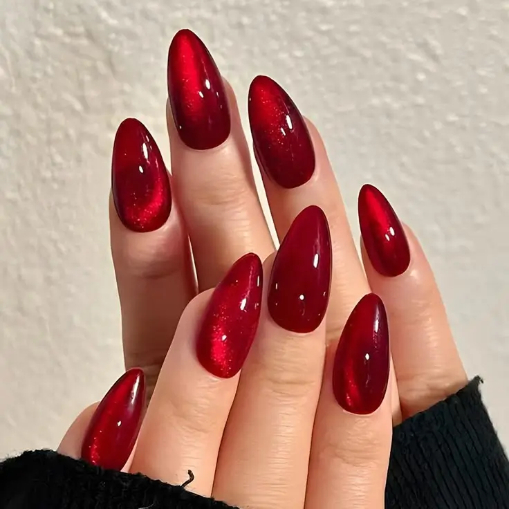 fall cat eye nails Scarlet Obsession