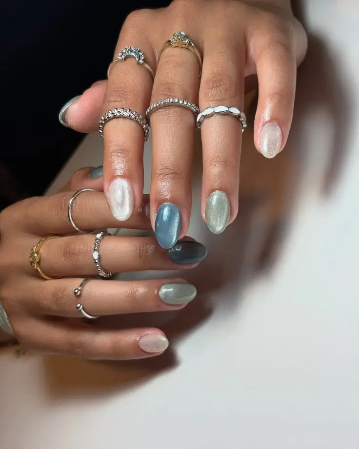 fall cat eye nails Celestial Mix & Match