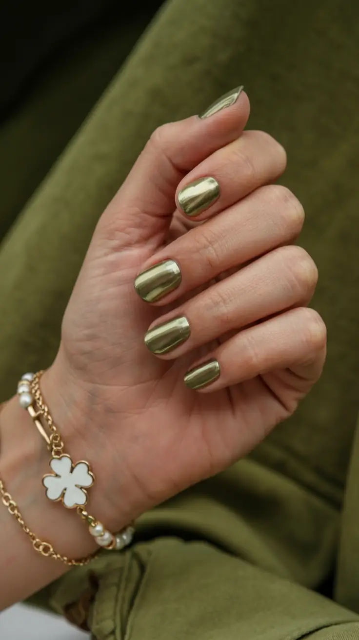 fall chrome nails 2025 Olive Luxe