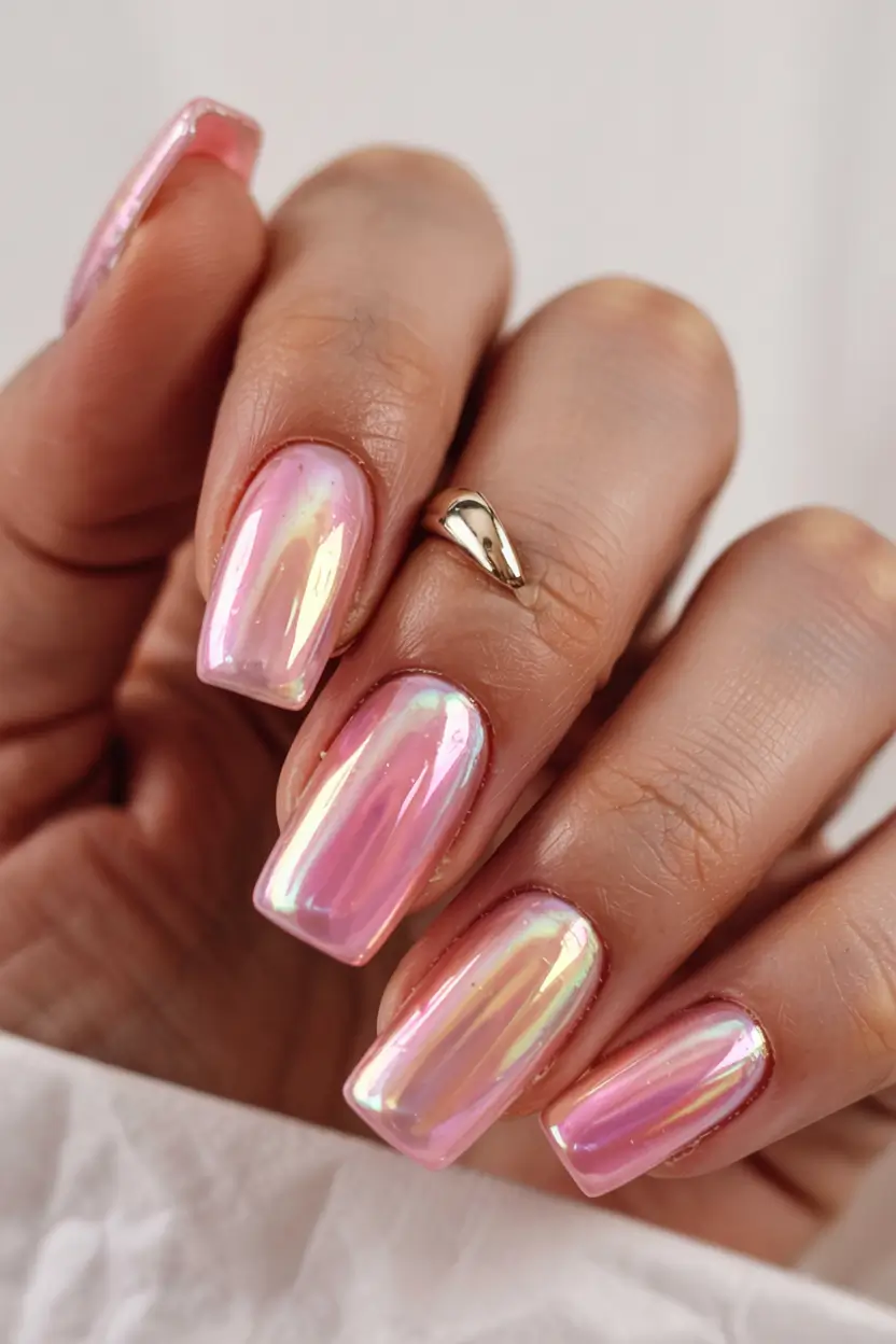 fall chrome nails 2025 Candy Apple Chrome