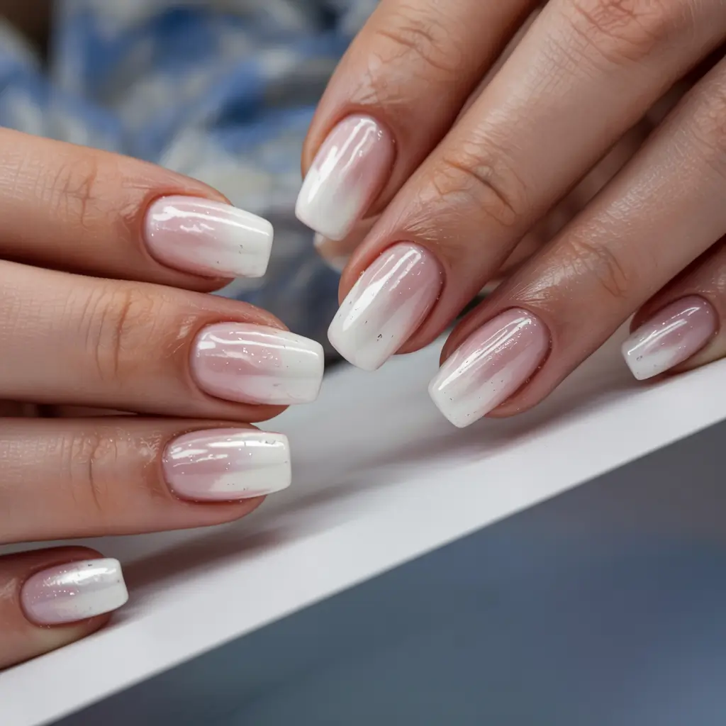 fall chrome nails 2025 Frosted Ombre