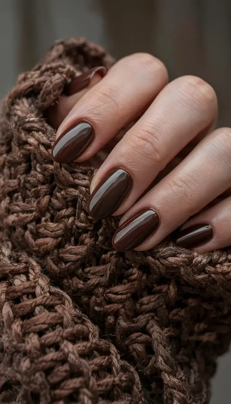 fall color nails: trendy shades 2025 Decadent Chocolate Glaze