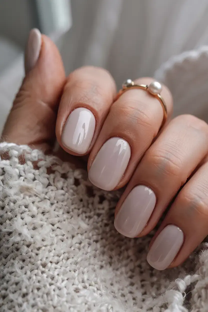 fall color nails: trendy shades 2025 Vanilla Sheer: Barely There, But Polished