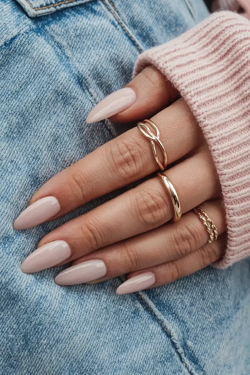 fall color nails: trendy shades 2025 Rose Quartz Cream: Sweetness in Neutral