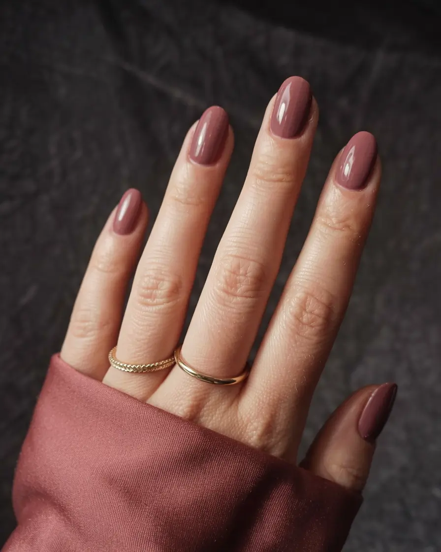 fall colors for nails 2025 Smoky Rosewood