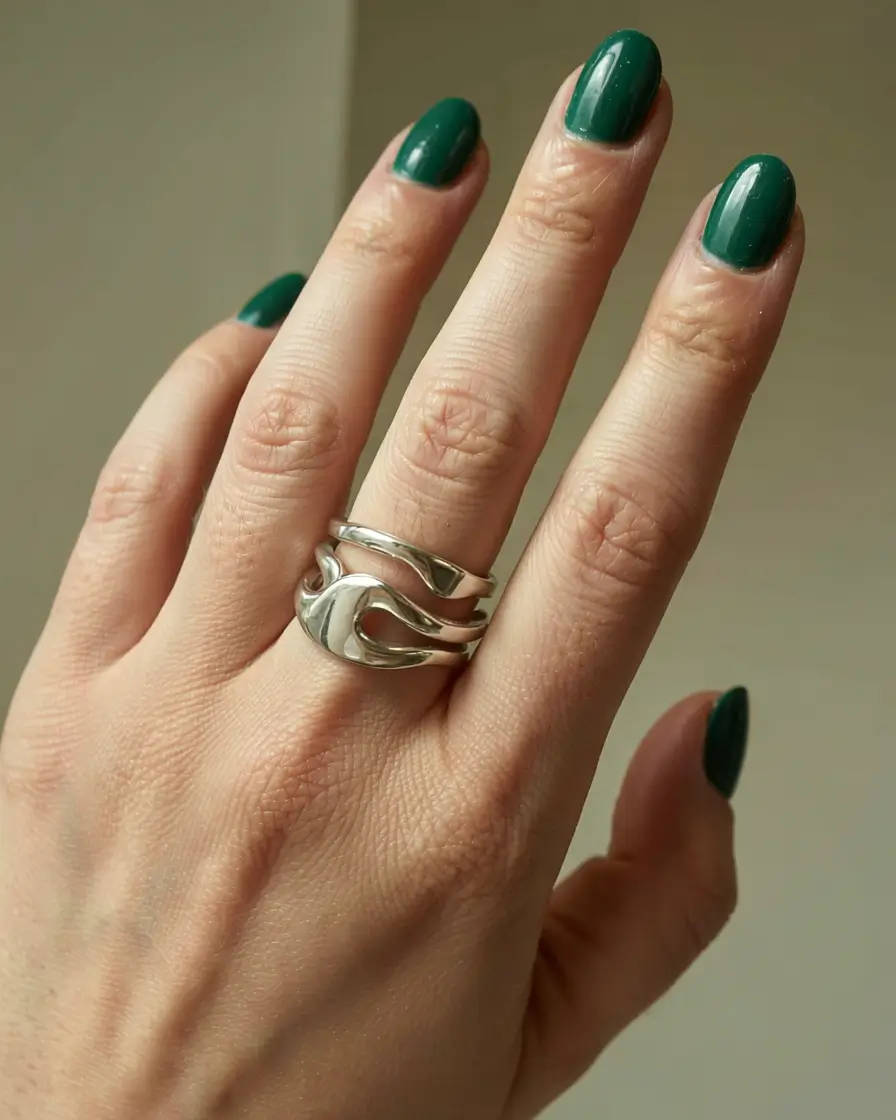 fall colors for nails 2025 Evergreen Whispers