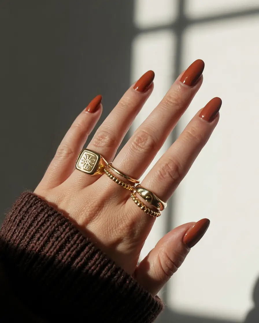 fall colors for nails 2025 Burnt Cinnamon