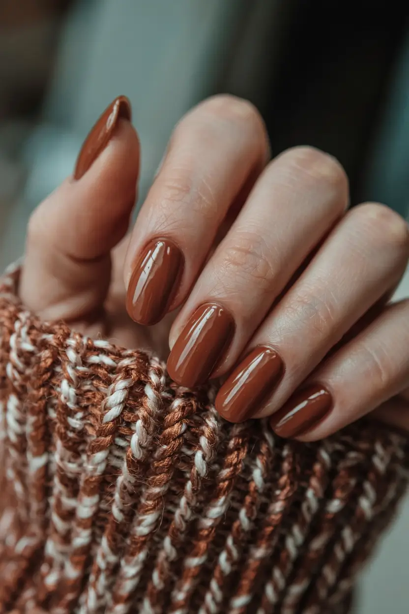 fall colors for nails 2025 Cinnamon Spice Glow