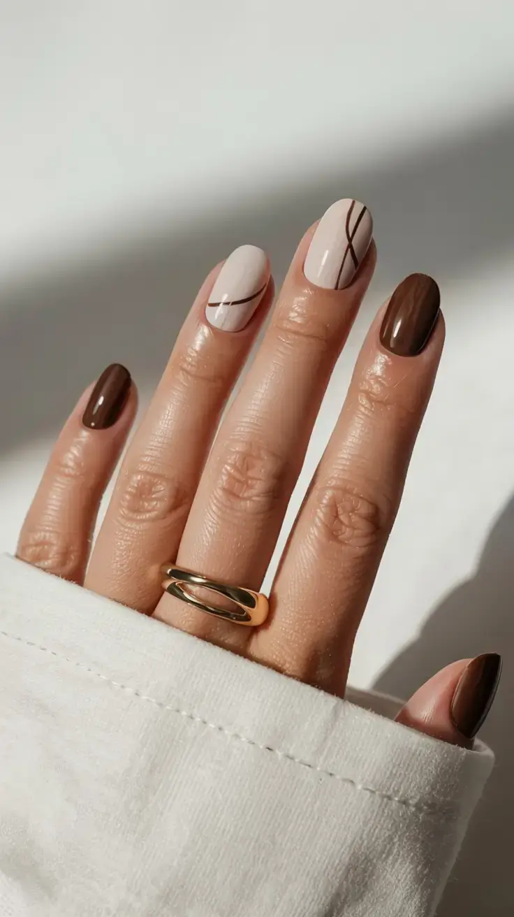 fall gel nails designs 2025 Minimal Lines, Maximum Impact