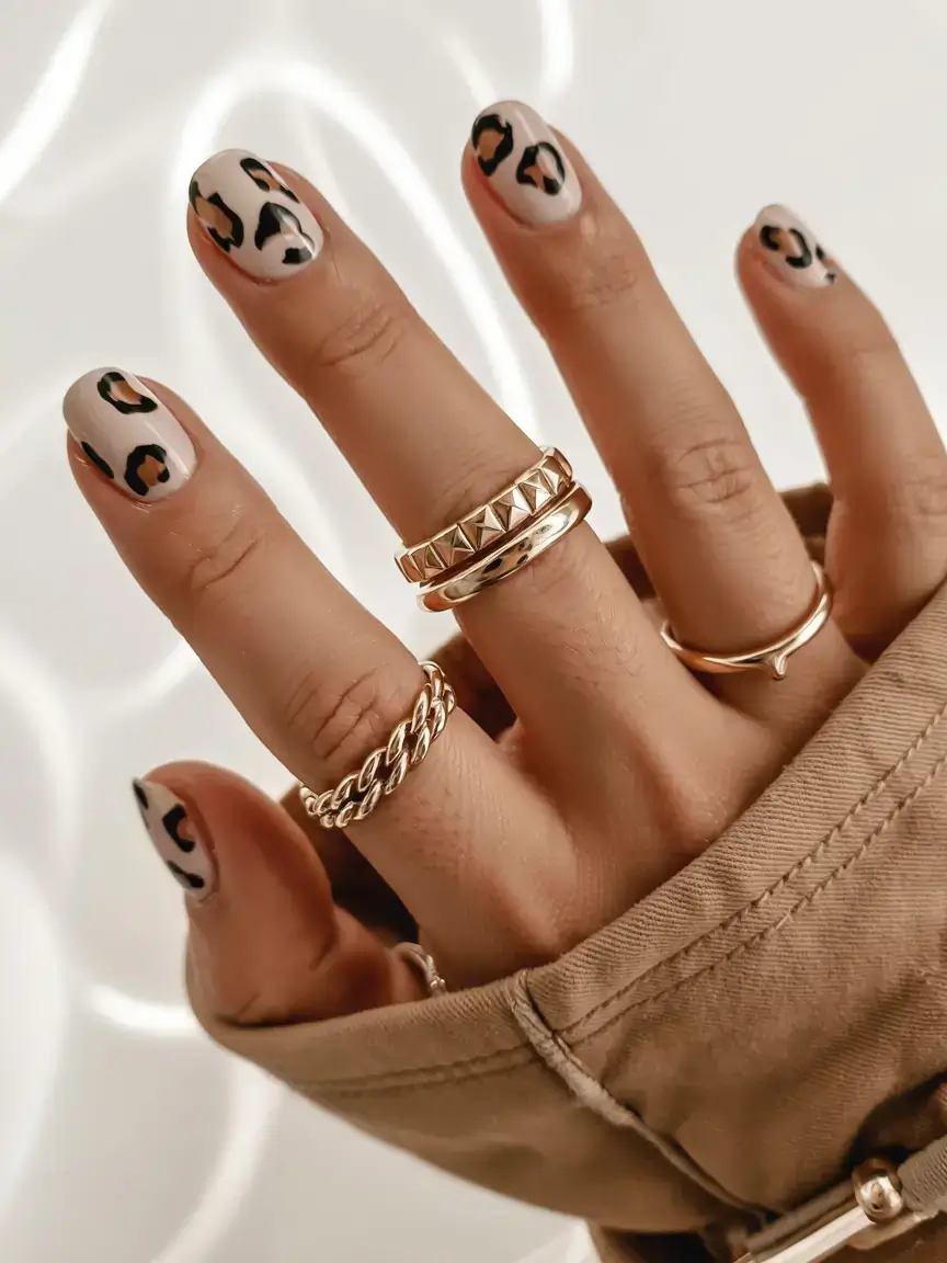 fall gel nails designs 2025 Leopard Neutrals That Purr