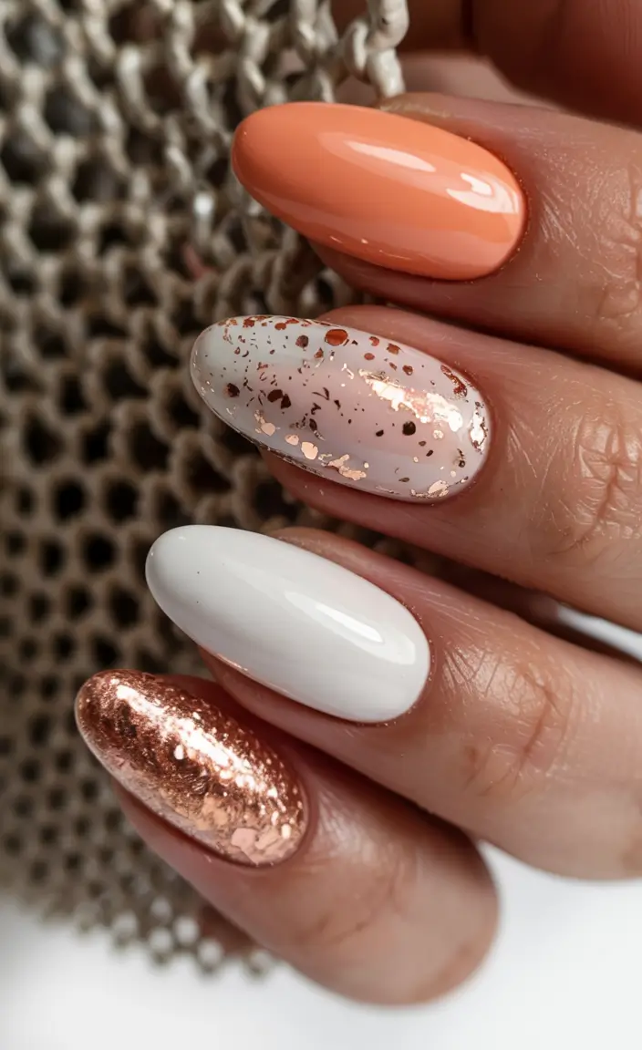 fall glitter nails 2025 Autumn Spice Mix