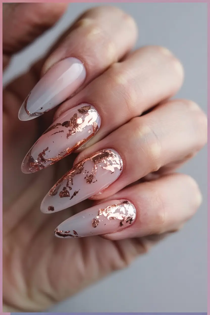 fall glitter nails 2025 Foiled Rose Art