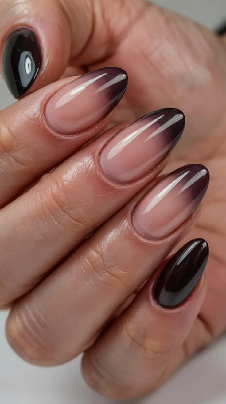 fall inspo nails ideas 2025 Plum Fade Elegance
