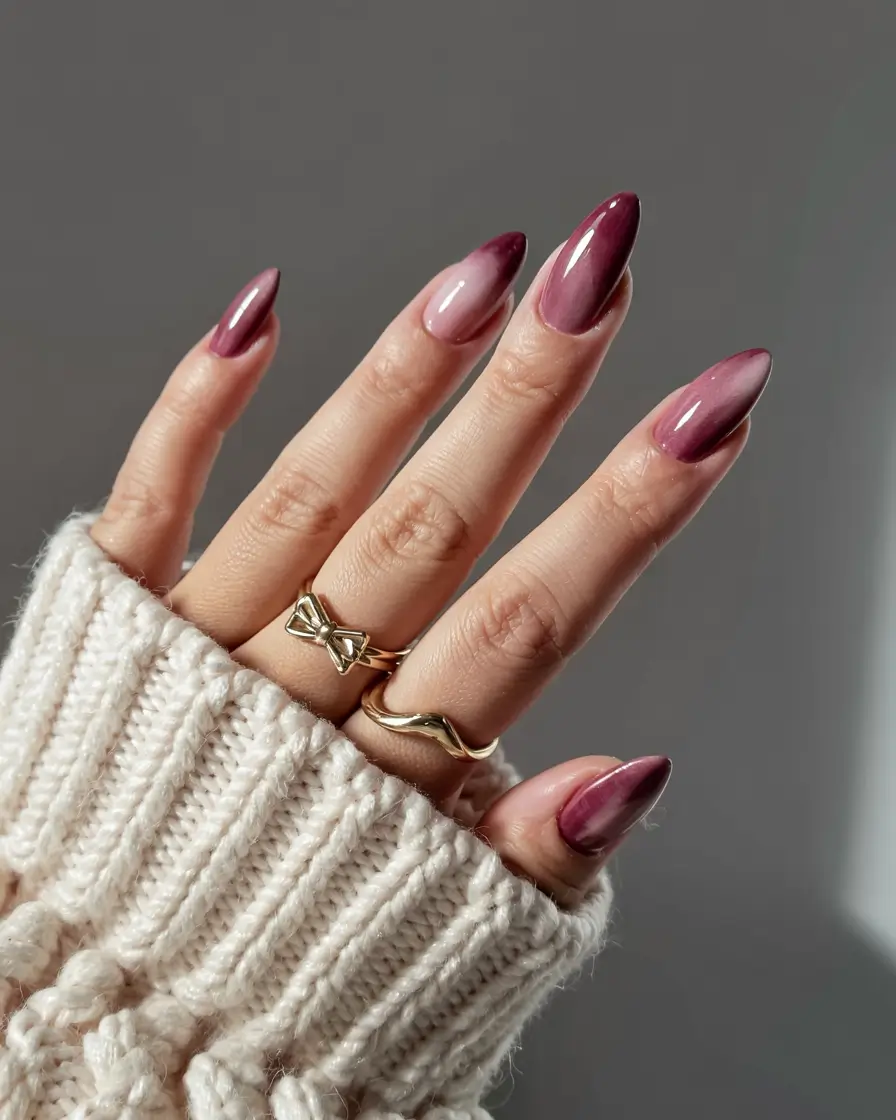 fall inspo nails ideas 2025 Mulberry Ombre Dreams