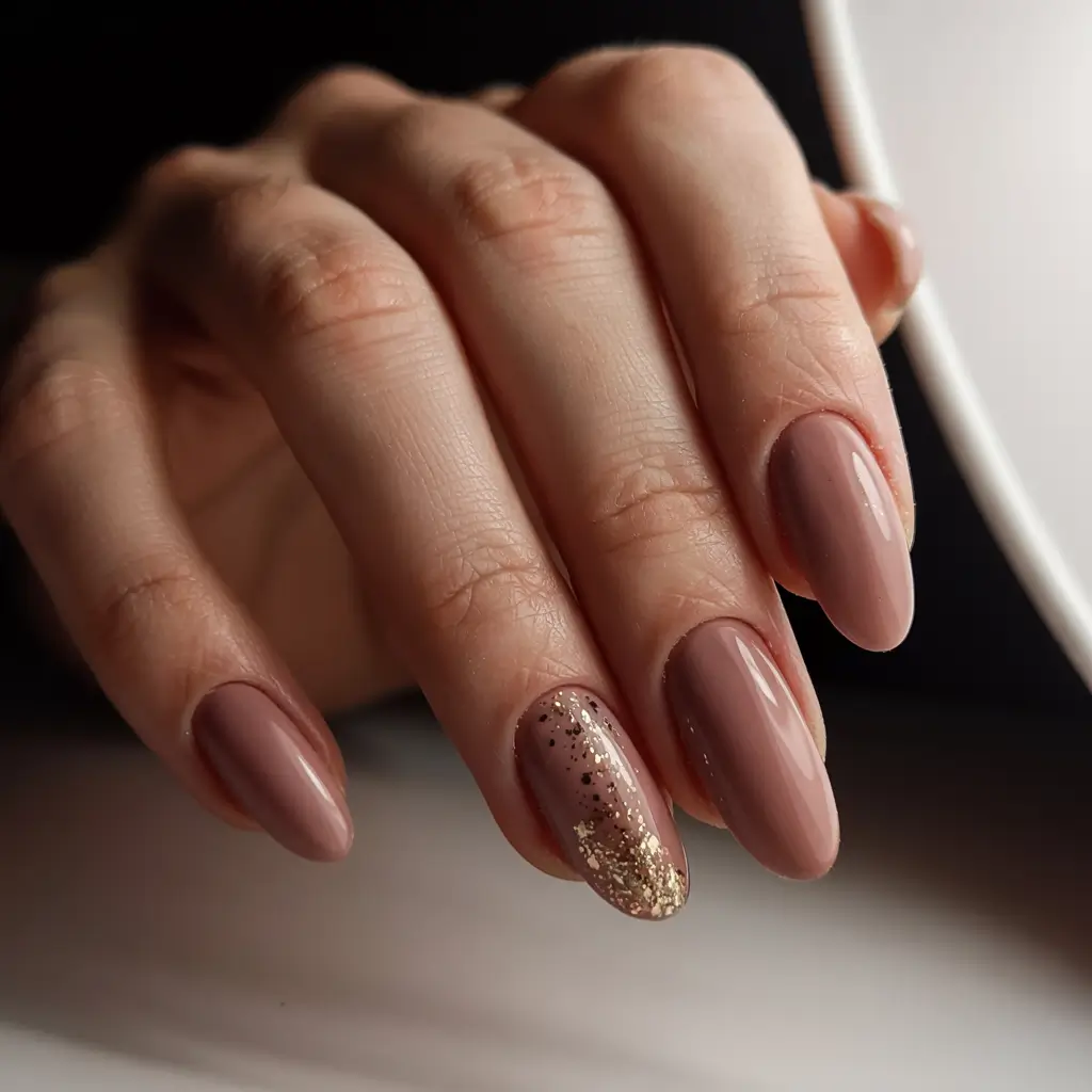 fall inspo nails ideas 2025 Champagne Glow Neutrals