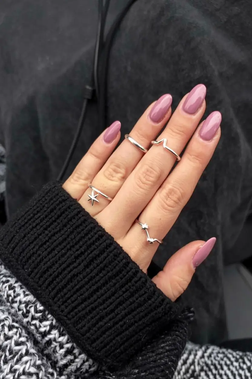 fall inspo nails ideas 2025 Dusty Rose Comfort