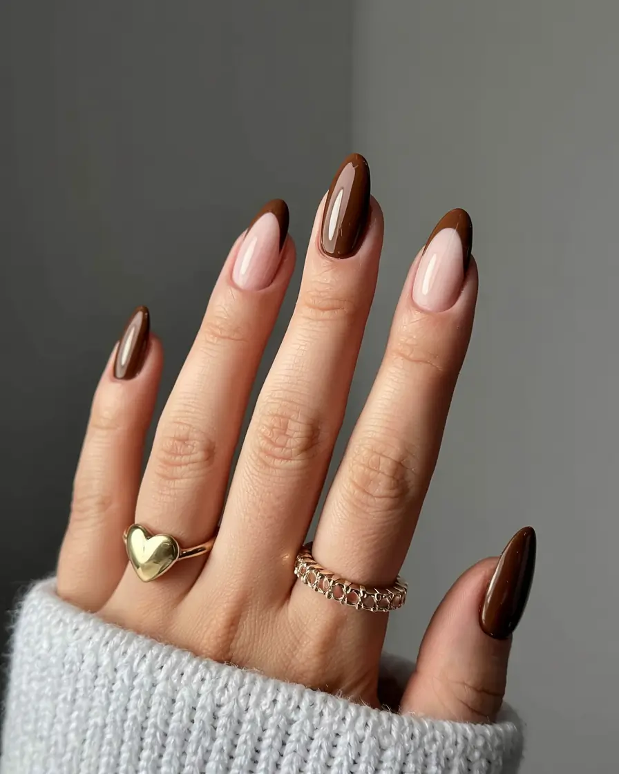 fall manicure 2025 Modern Mocha French