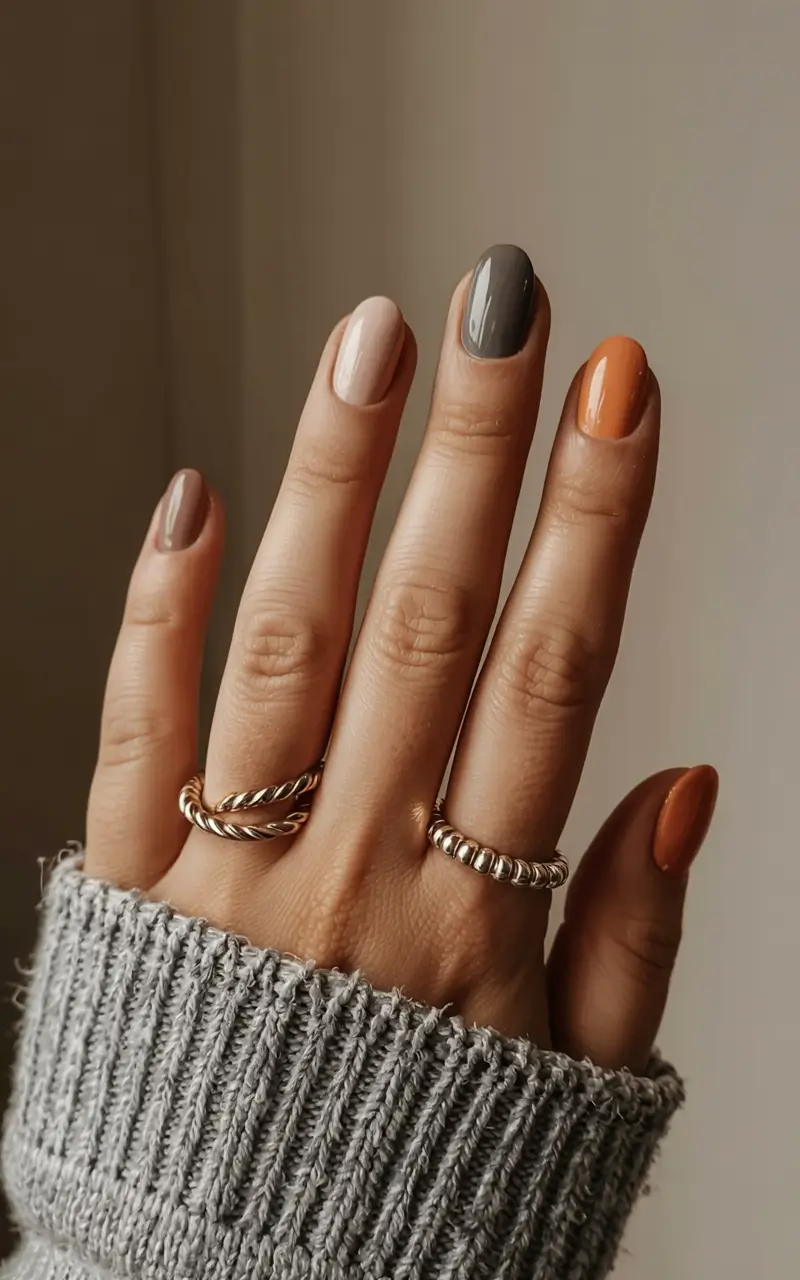 fall manicure 2025 Muted Harvest Mix