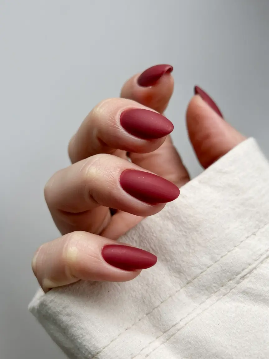 fall matte nails 2025 Classic Matte Bordeaux